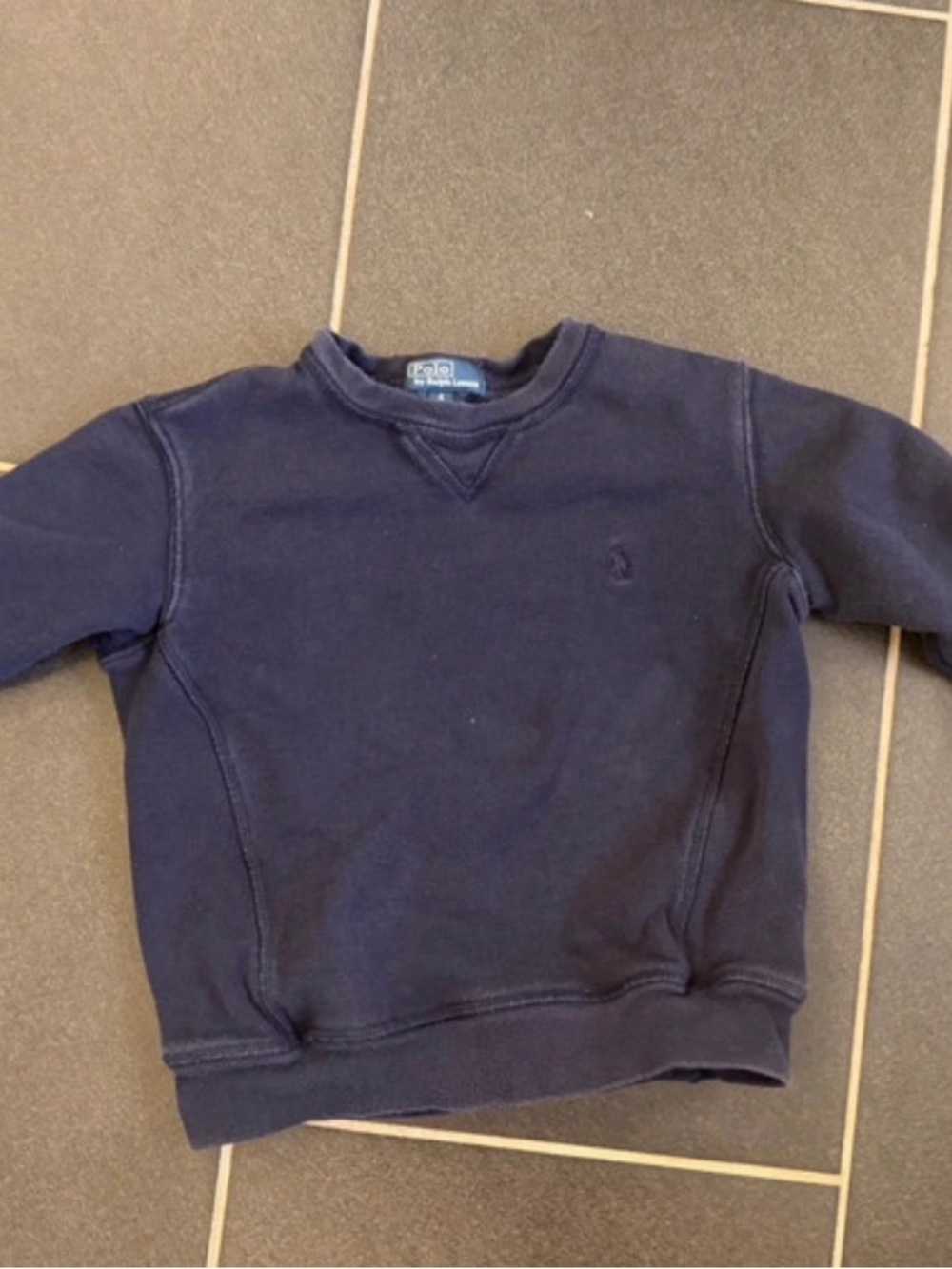 Polo Ralph Lauren Boys Navy Cotton Crewneck Sweatshirt Size 4